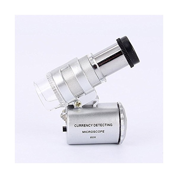 Mini Magnifier 60x Microscope Magnifying with LED UV Light Pocket Magnifier Jeweler Loupe Micro Magnifier Folding Pocket Magnifier