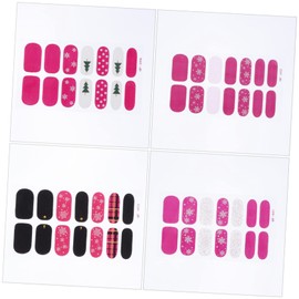 Healvian 3sets Press on Nail Stickers Christmas Decor Adorable Holiday Nail Art Decals Festive Manicure Stickers 8sheets*3 Random Style