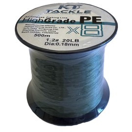 KT Tackle Fishing Line 20lbs, 8 strand braid, 500m, 0.18mm diameter line