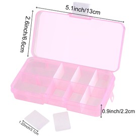 ZOENHOU 32 Pack 10 Grids Plastic Organizer Container, Colored Plastic Organizer Storage Box with Adjustable Dividers for Jewelry Bead Earring Fishing Hook Art Crafts Small Accessories, 4 Colors