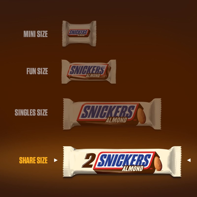 SNICKERS Almond Sharing Size Chocolate Candy Bars 3.23-Ounce Bar 24-Count