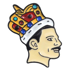 Flairs New York Premium Handmade Enamel Lapel Pin Brooch Badge (Freddie Mercury with Crown, 1 Pin)