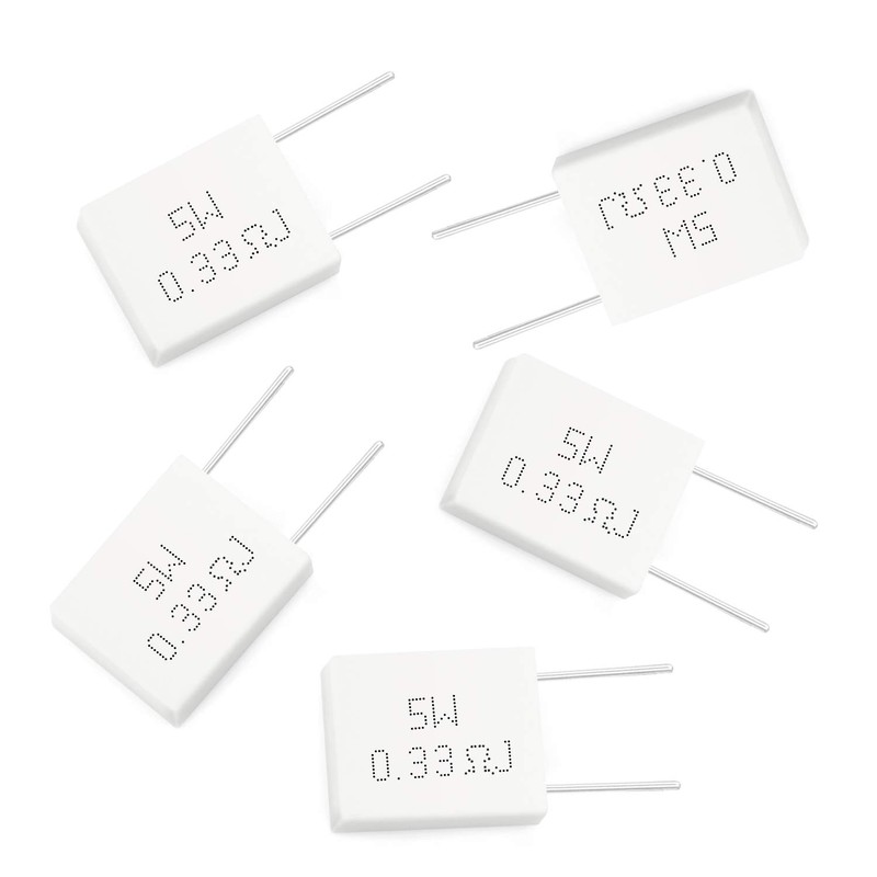 Chanzon 10pcs 5W Ceramic Cement Resistor 0.33 Ω ohm ±5%