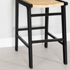 South Shore Balka Rattan Stool Rattan and Black, Bohemian Harmony