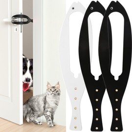 MOMOGA Cat Door Holder Latch Larger Adjustable Cat Door Alternative Fast Latch Strap Let Cats in and Keeps Dogs Out of Litter & Food and Safe Baby Proof No Measuring Easy to Install 3 Pcs