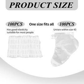 100 Pieces Of Elastic Hair Ties And 100 Pieces Of Foot Mask Covers, Non-Woven Hair Ties, Face Wash Hair Ties, Beauty Accessories, Skin Care Accessories
