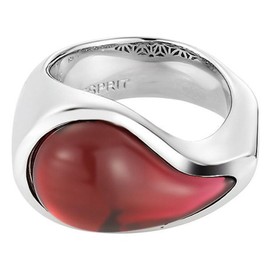ESPRIT Drip Drop ESRG11567C Women's Ring - Stainless Steel with Glass - 17.73 g - Red