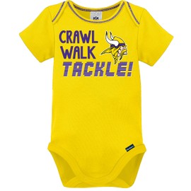 Gerber - Conjunto de 3 Mamelucos Unisex de Manga Corta, Color del Equipo, 0-3 Meses