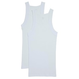 Evolve Men's Cotton Comfort Square Cut Tank Multi Pack, White, Small