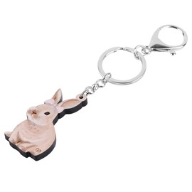 WEVENI JEWELRY WEVENI Acrylic Brown Easter Hare Rabbit Bunny Keychains Key Ring For Women Girl Bag Wallet Car Charms, 46mm x 30mm