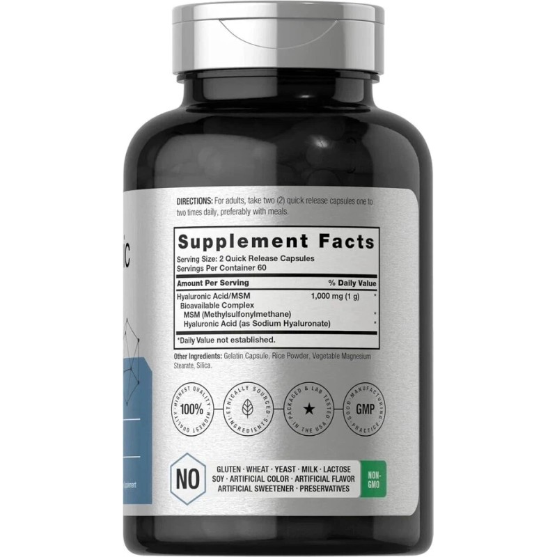 Horbaach Hyaluronic Acid with MSM | 1000 mg | 120