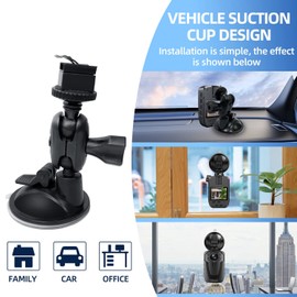 CAMMHD Body Camera Car Suction Cup Holder, Dash Cam Holder for Cars 360° Adjustabler C8/H10 Modal Adhere Tightly to The Windshield