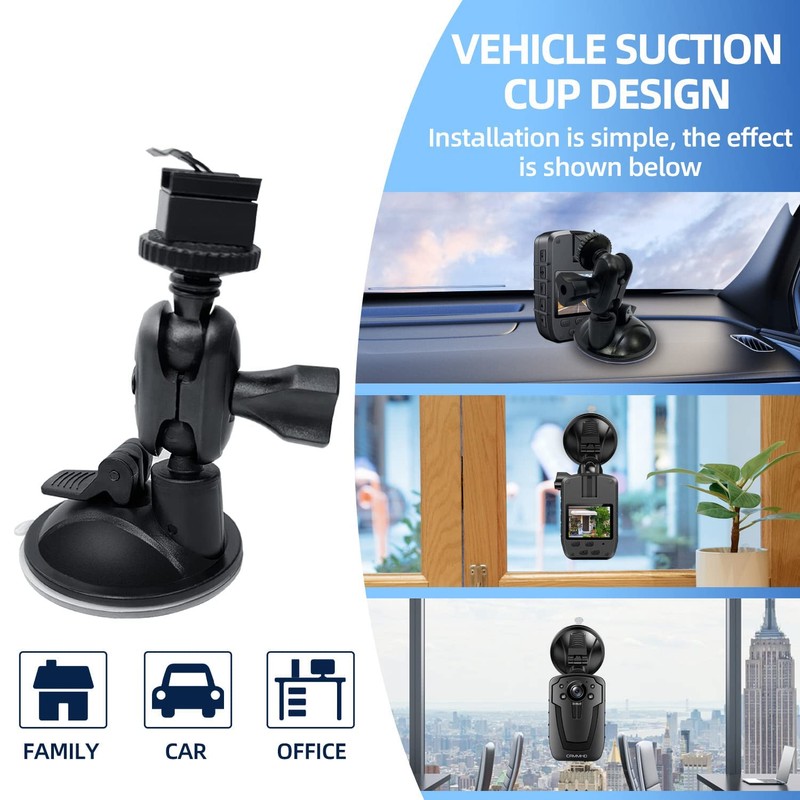CAMMHD Body Camera Car Suction Cup Holder, Dash Cam Holder