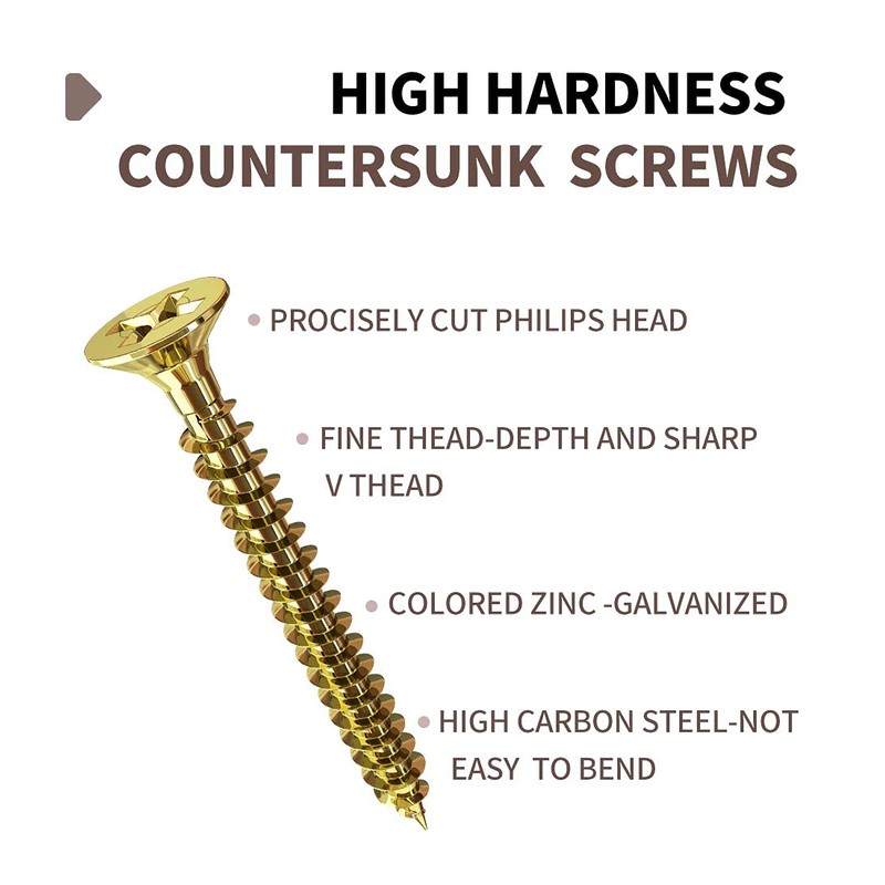TOPYWMSP 4x50mm Wood Screws,Flat Head Screws for Wood, Zinc Galvanized,Multi