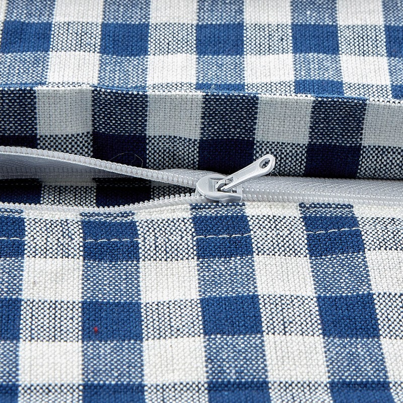 DII Pillow Cover Gingham/Check Kitchen & Home Décor, 18x18, Navy