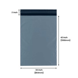 34 x 42 Inch Packaging Bags (All Other Size Available) Extra Large Shipping Bags, Mail Postal Bags, Plastic Bags, Postage Bags for Clothes, Self Seal & Temper Proof Mailing Bags - Grey (Pack of 10)