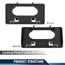 PIT66 Front Bumper Guards Pads & License Plate Frame Bracket Compatible with Ford F150 2009-2014 9L3Z17E810B 9L3Z17A385A
