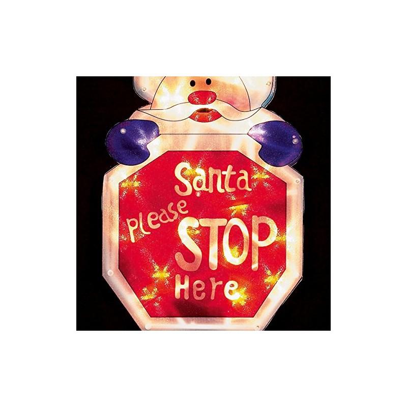 Santa Please Stop Here Window Silhouette Christmas Decoration