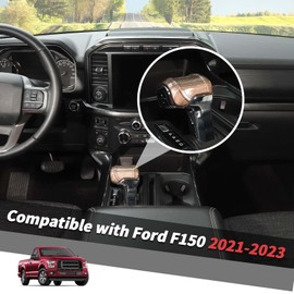 Jimen Compatible with Ford F150 2021-2023, Gear Shifter Knob Cover Trim (Wood Grain)
