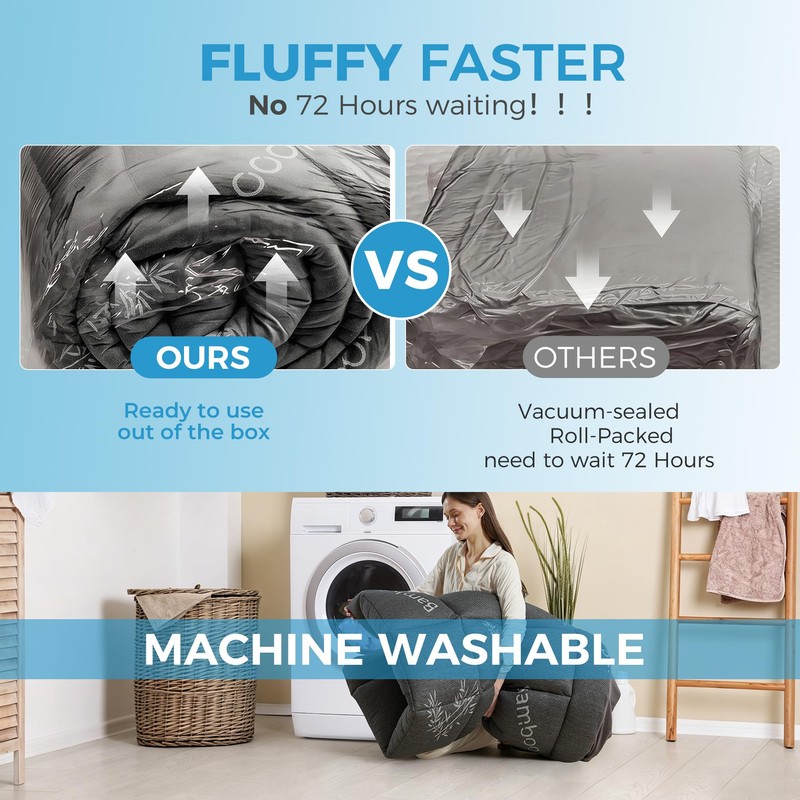 BDEUS 4 Inch Dual Layer Queen Size Cooling Mattress Topper