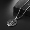 JewelryWe Jewellery Retro Men's Necklace Stainless Steel Saint Benedict Cross
