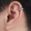 Silver 925 Men's Ear Cuff, Earrings, No Hole, 925 Silver,