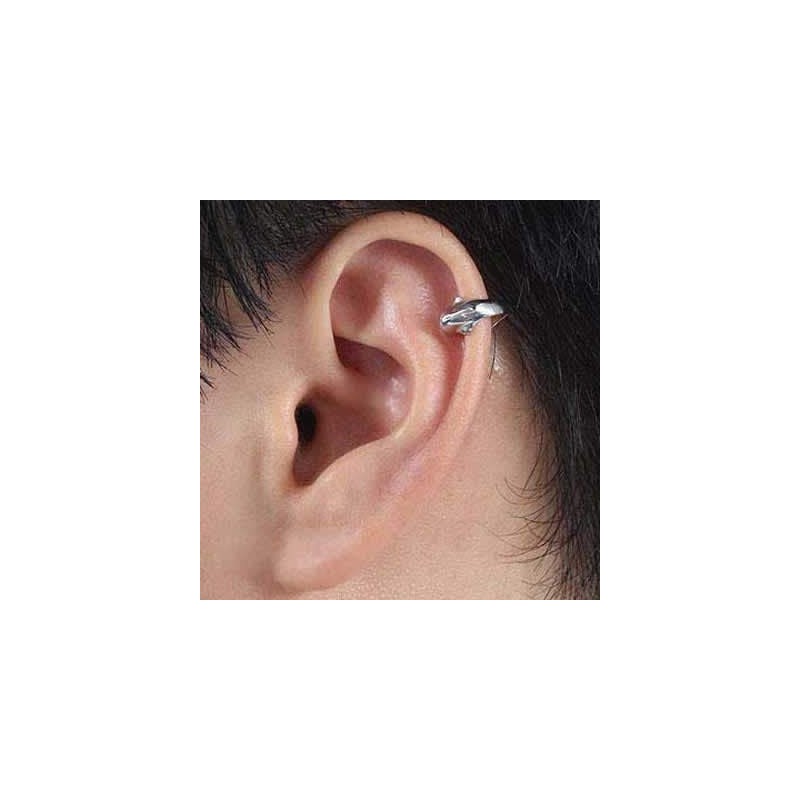 Silver 925 Men's Ear Cuff, Earrings, No Hole, 925 Silver,