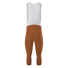 RISESBIK 3/4 Cycling BIB Pants Thermal Fleece Bicycle BIB Knickers, Cold Winter Bike BIB Tights 4D Padded (Caramel, L)