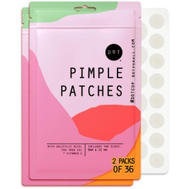 Dot Dot Pimple Zit Patches for Face C Dermatologist Recommended & Ranked 1 for Most Effective Blemish Support C All Natural Hydrocolloid Acne Stickers with Vitamin C & Salicylic Acid (8 & 12 mm, 72 ct)