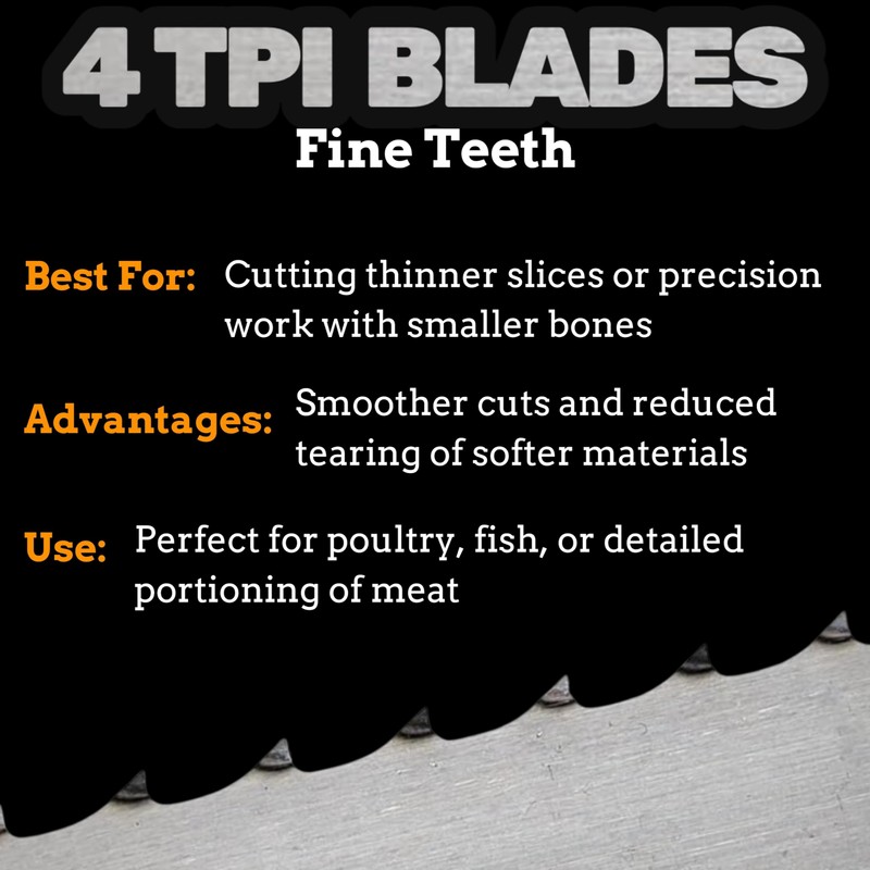 4 Pack Meat Band Saw Blade 5/8x.022x4TPIx 124"