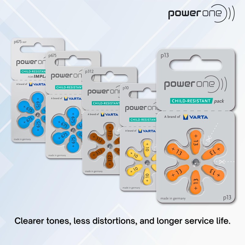 Power One Size 13 Hearing Aid Batteries (120) (p13-120)