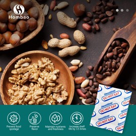 Hombao 200 Packs 100CC Food Grade Oxygen Absorbers (10 Packs x 1 Vacuum Bag) Oxygen Absorbers for Food Storage, Oxygen Packets for Long Term Food Storage - O2 Absorbers for Food Grade