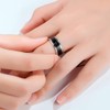 Happyyami 1pc Smart Temperature Display Couple Ring Chic Steel Jewelry