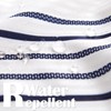 TOPICK Fabric Striped Shower Curtain White and Navy Shower Curtain