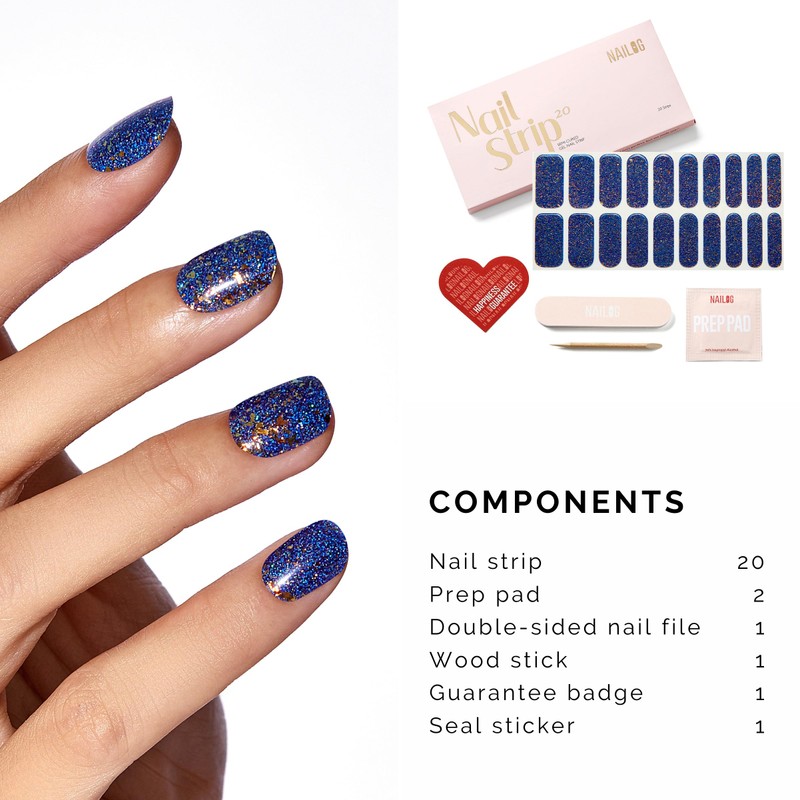 NAILOG Gel Nail Seal Curing Type (20 Pieces), Long Lasting,