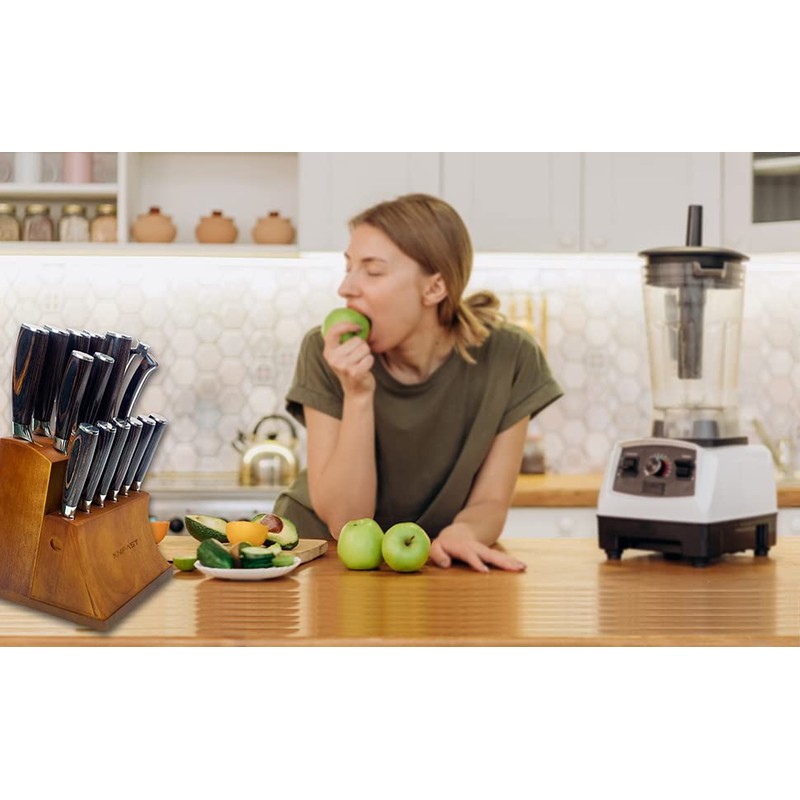 Knife Set 16-Piece Kitchen Knife Set With Wooden Block, Germany