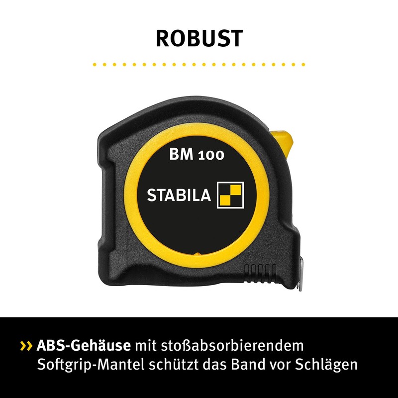 Stabila Pocket Tape Measure BM 100 5M Metric Scale Tape