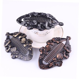 LALAFINA 6pcs Vintage Fish-shaped Banana Hair Clips Stylish Ponytail Holders Hair Accessories for All Types for Daily Wear and Face Washing