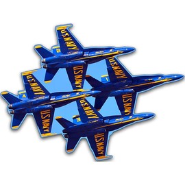 Blue Angels 4 Jets Sticker (Fly Plane Navy Pilot Decal Logo Vinyl Decal for car Truck or Laptop (3 x 5 inch) U.S. Navy Licenced