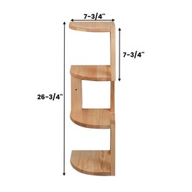 CONSDAN Corner Shelves, Solid Hickory Wood Corner Shelf Wall Mounted, 4 Tier Floating Corner Shelves for Wall, Wall Corner Shelf for Bedroom, Living Room, Bathroom, Kitchen, Natural Hickory