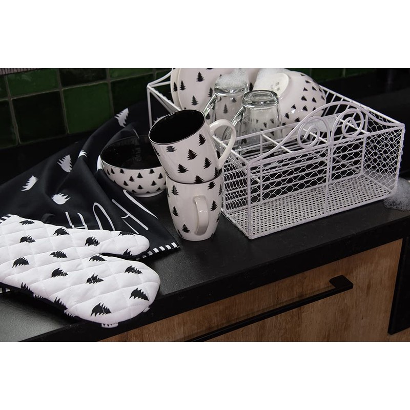 Clayre & Eef Oven Glove 18 x 30 cm Black