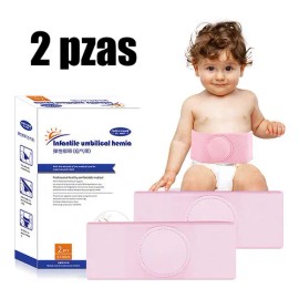 2 Cinturones De Hernia Umbilical Bebé (elásticas Rosadas)
