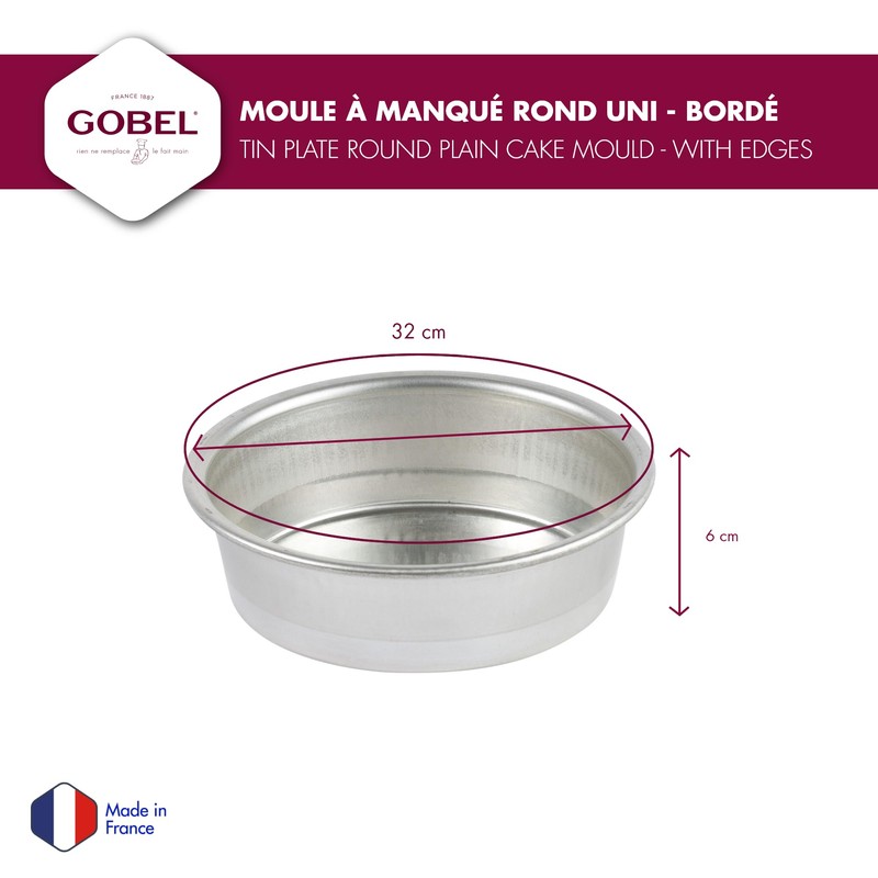 Gobel 123790 Springform, rund eingefasst Uni Eisen weiß Ø 32