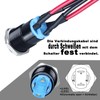 12 mm black waterproof pressure switch high head, Blue Ring