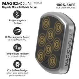 Scosche MPTFM MagicMount Pro Magnetic Car Phone Holder - Strong Magnet Mount for iPhone and Android - Secure Magnetic Flush Mount for Car Dashboard - Universal 360° Adjustable Mobile Cell Holder