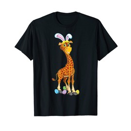 Cute Easter Giraffe Bunny Rabbit Ears Spring Zoo Trip T-Shirt