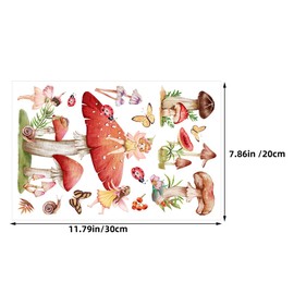 MAGICLULU 1 Sheet Adorable Glow The Dark Mushroom Wall Decal Sticker for Bedroom Cute Cartoon Wall Art for Easy DIY Room Decor Splashproof Removable Mushroom Bedroom Decoration