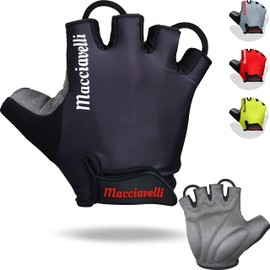 MACCIAVELLI Cycling Gloves Men Women - Half Finger MTB Cycling Gloves - Summer Cycling Gloves for Mountain Bike, Road Bike & Downhill