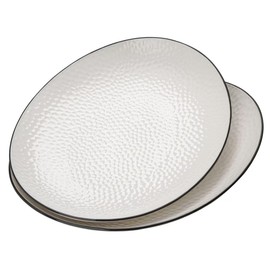 Roeveca 15" Large Serving Platter - Oval Large Serving Tray, Ceramic Serving Dish, White Platters for Serving Food, Appetizers, Entertaining, Party, Set of 2