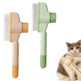 2 Stück Katzenbürste,Katzenkamm,Katzenbürsten,Selbstreinigender Flohkamm,Katzenkamm Massagekamm,Für Kurz Und Langhaarige Hunde Reinigung Von Losem Verknotetem Fell.